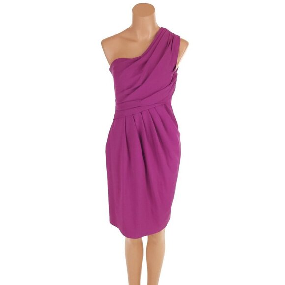 Moschino Cheap And Chic One Shoulder Midi Dress Size 42 US 8 Purple $349 - Picture 2 of 11